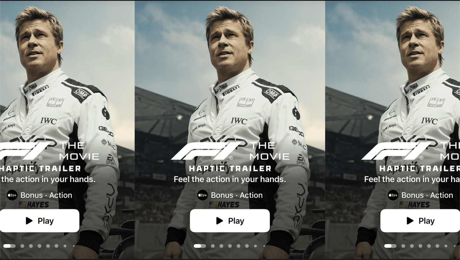 Brad Pitt, F1: The movie, Apple haptic trailer, F1: The Movie trailer, haptic feedback iPhone, WWDC 2025, Apple TV+, Brad Pitt, Apple Original Films, Featured 